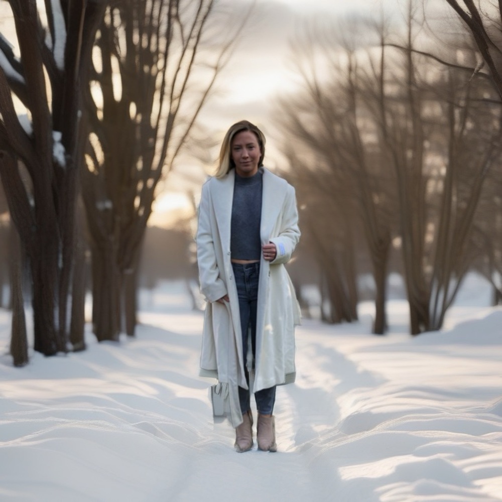 Calvin Klein Angora/Wool Cream Coat